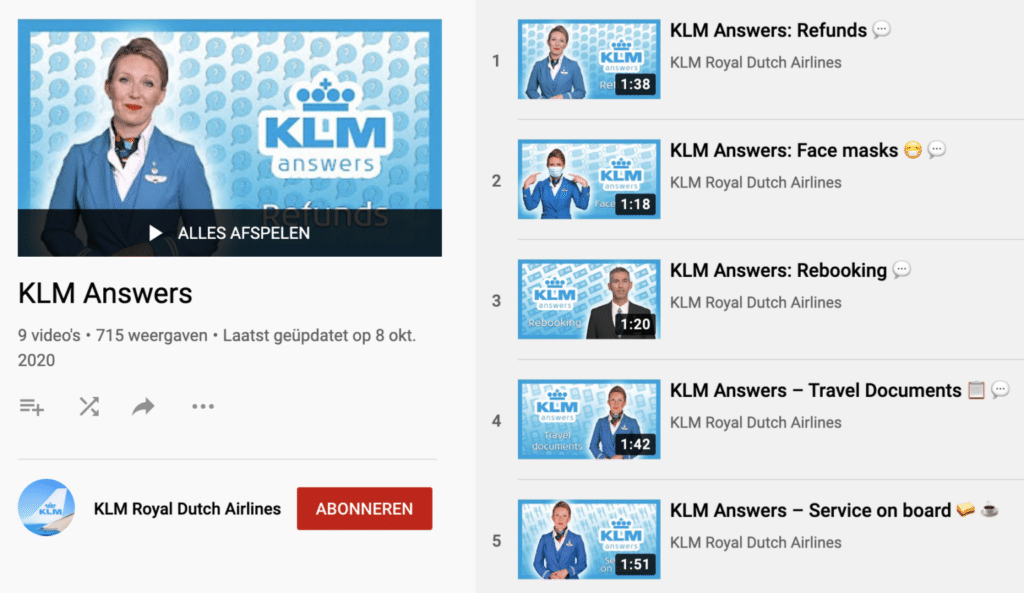 KLM social media uitlegvideo